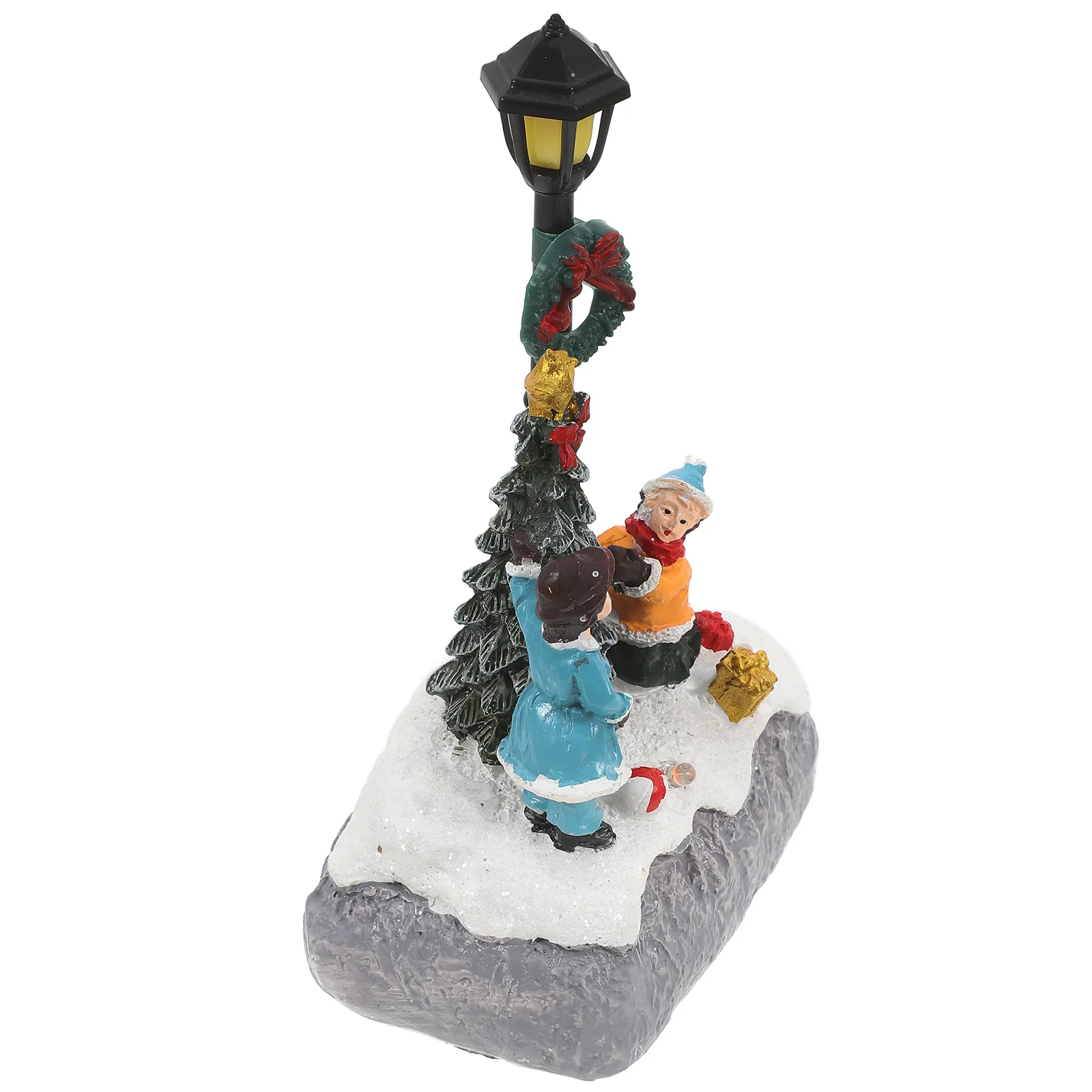 

Resin Miniature Christmas Ornament Luminous Led Decor For Miniature Garden Fairy World Gift Micro Ornament Xmas