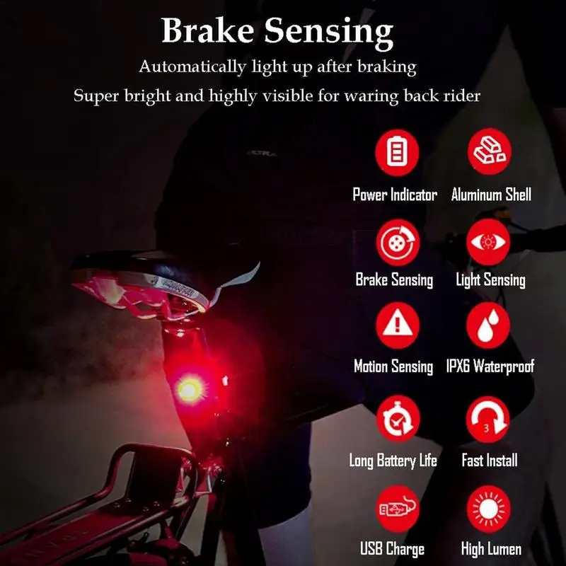 Night Cycling Tail Light Outdoor Highlight USB Charging Light Mountain Cycling Led Rear Light Tail Bicycle Accessories