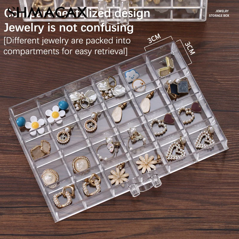 Multi-layer Jewelry Storage Box With Large Capacity Dustproof And Anti-oxidation Earring Ring Box Acrylic Display Box