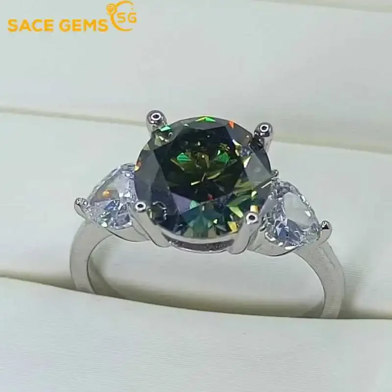 sace gems anel moissanite para mulheres cor d 3ct s925 sterling sliver plated ouro branco 18k noivado de casamento joias finas 01