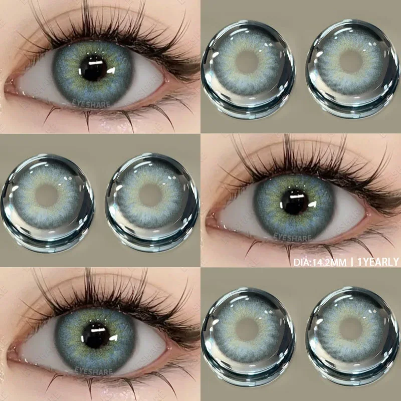 EYESHARE 1pair New Fashion Color Contact Lenses for Eyes Natural Green Eye Lenses Blue Lenses Yearly Use Eye Lens Color Contacts