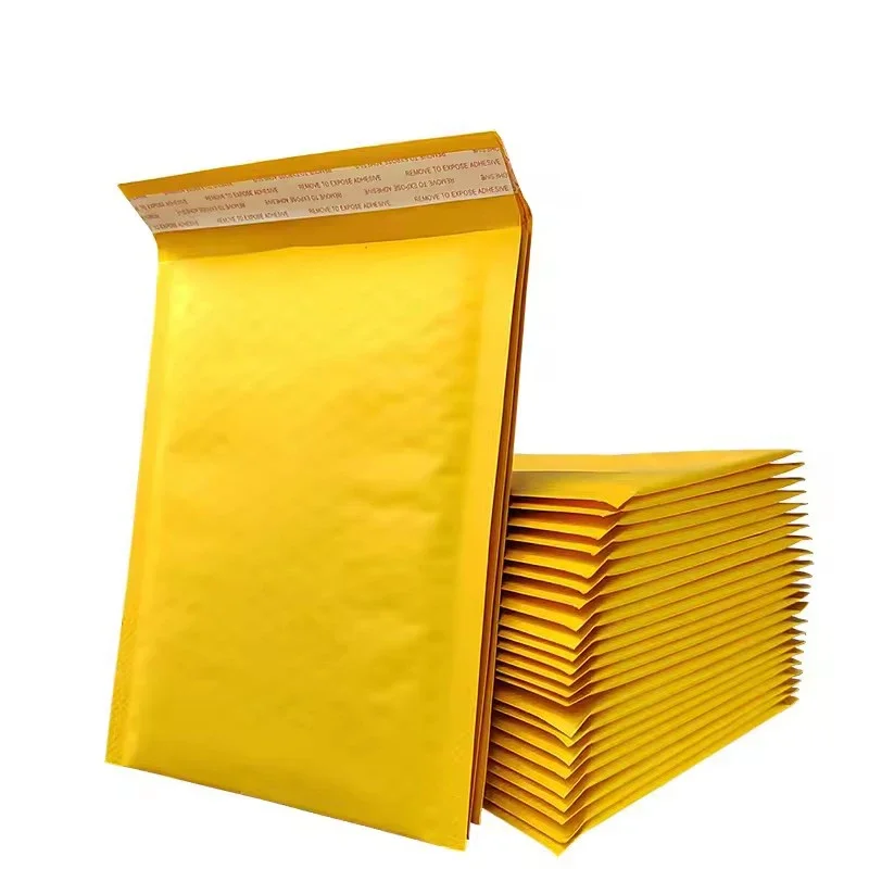 Yellow Kraft Paper Bubble Envelopes Bags Different Specifications Mailers Padded Shipping Envelope With Bubble Mailing Bag