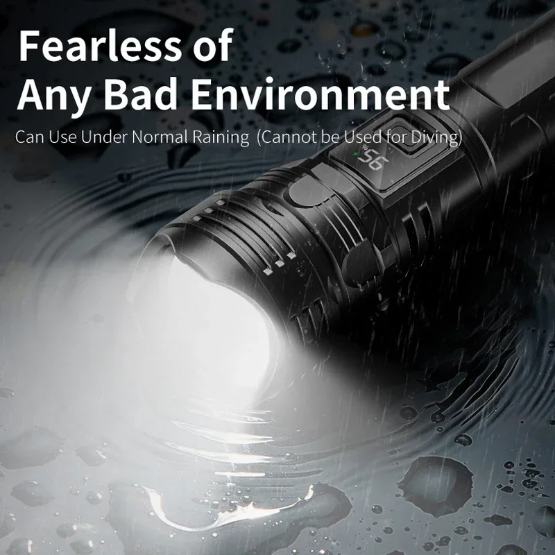 مصباح ليد جيب قوي السوبر مشرق التكتيكية مصباح شعلة أضواء الطوارئ تلسكوبي التكبير فانوس المدمج في Batte 18650ry