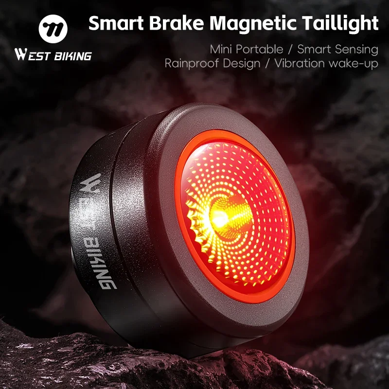 ضوء خلفي للدراجة مستشعر ذكي 5 أوضاع IPX5 مقاوم للماء LED ضوء خلفي لركوب الدراجات الليلية ملحقات ركوب الدراجات الجبلية ضوء الدراجة #3