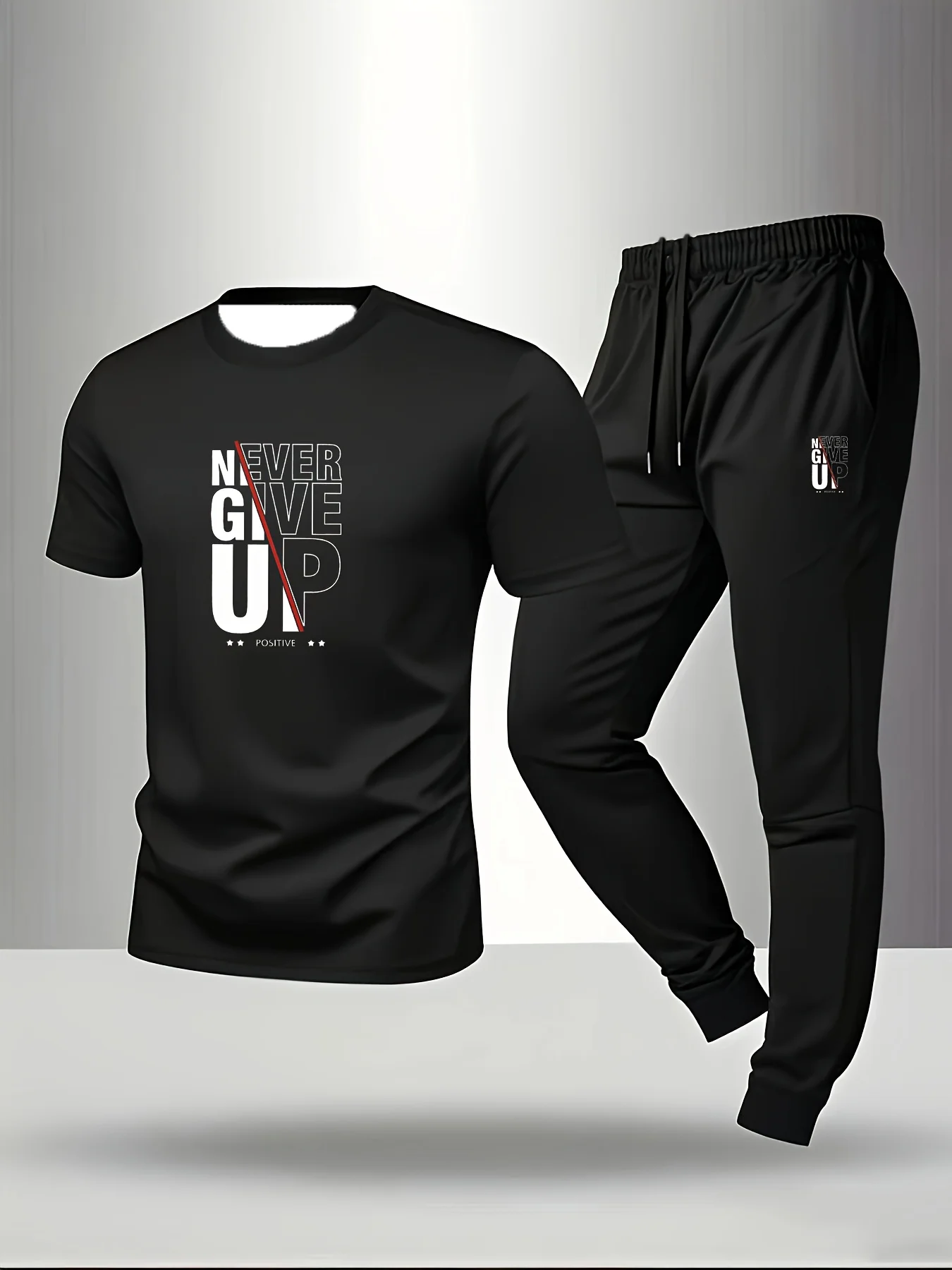 2026 New Men's Basic Daily Short Sleeved Casual Comfortable Round Neck Short Sleeved T-shirt Outdoor Sports Pants Set