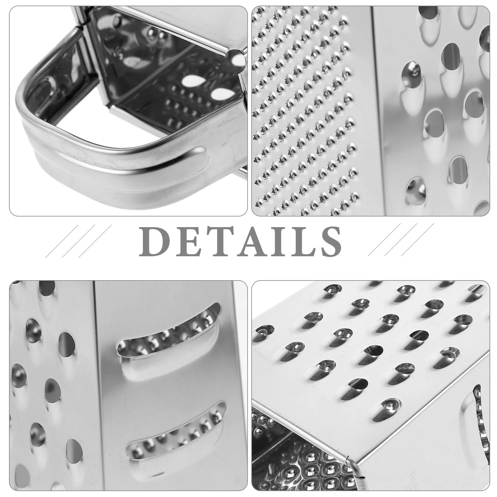 Four-sided Grater Handheld Vegetable Cheese Food Vegetables Garlic Peeler Stainless Steel Graters for Kitchen Onion