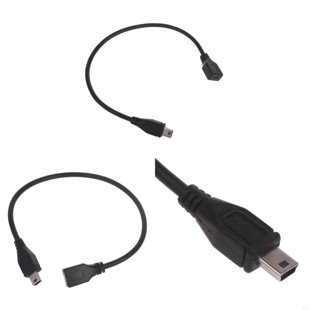 E1PF Mini USB Male to Micro USB Female Connector Adapter Charging Data Transfer Sync