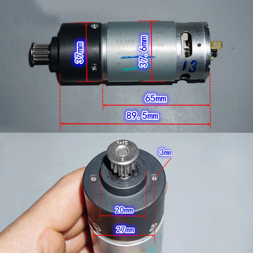 21.6V High Speed 555 Gear Motor Planetary Deceleration Built-in Heat Dissipation Fan Ball Bearing Primary Planetary Gear Motor