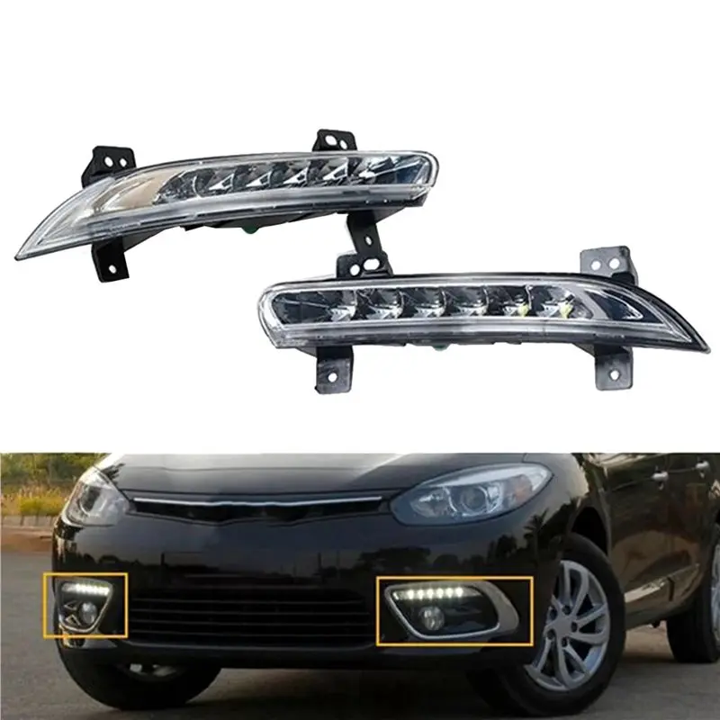 2X Left Front Fog Lamps Daytime Running Light 266005986R For Renault Fluence Models 2014+ Car LED Fog Light Driver