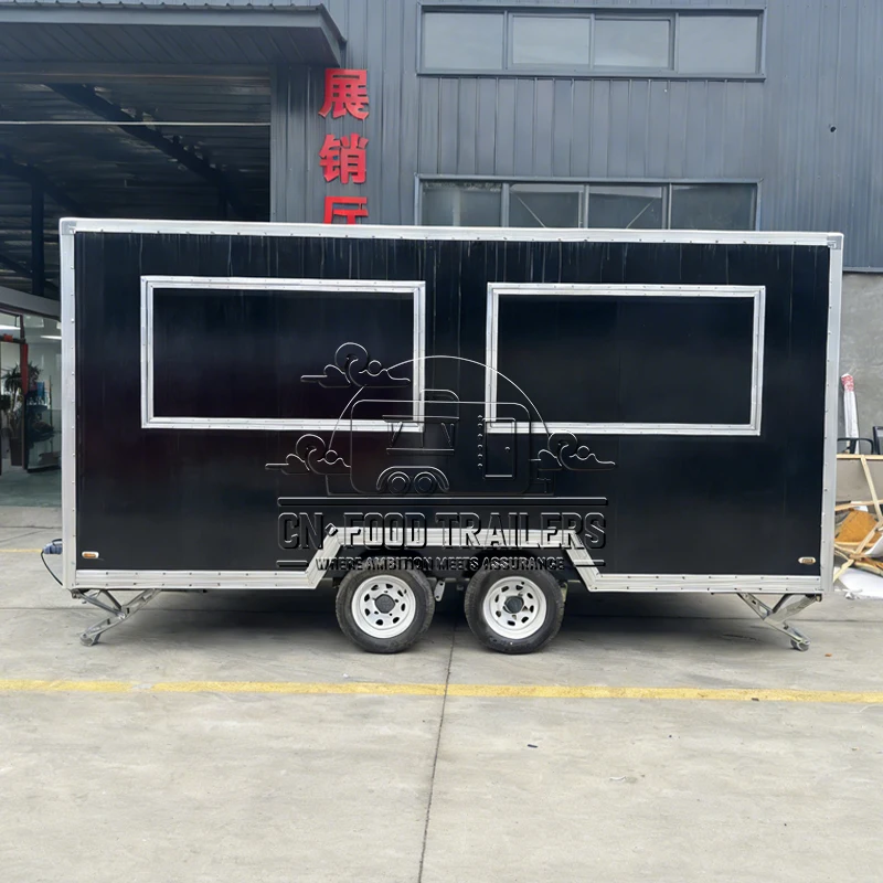 

CN Food Trailer Luxury Stainless Steel Mobile Kitchen Food Trailer with Pizza Oven and Full Concession Equipment for Sale