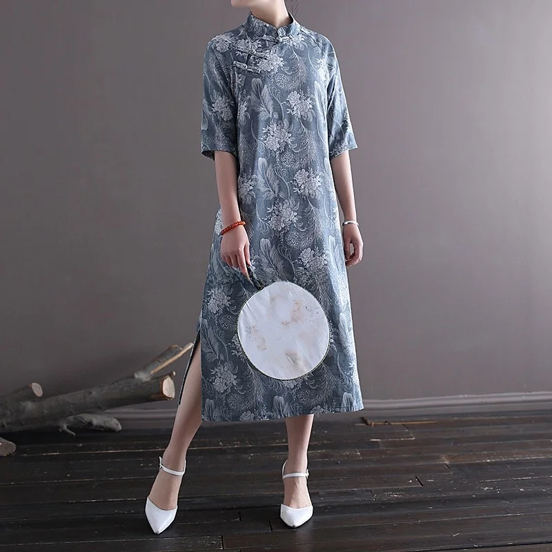 

New Summer Casual Tea Costume Sle Handmade Button Chinese Traditional Dr Retro Artistic Women's Faion Dr