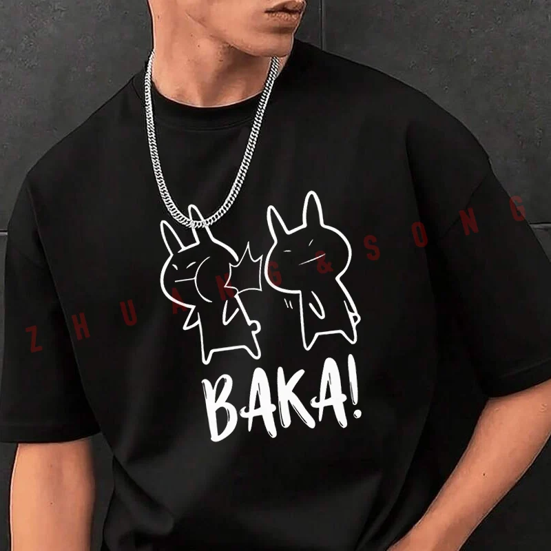 

Funny Anime Baka Design T-shirt Male Brand Tee Shirt Men Summer T Shirts Casual High Quelity O-neck Tees