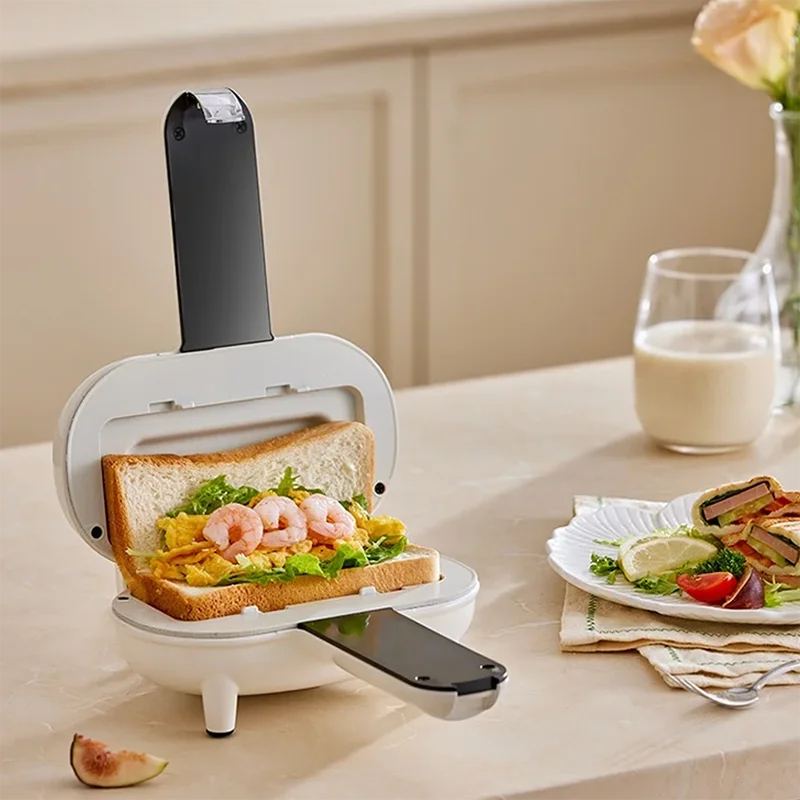 220V Hot Dog Sandwich maker doppio lato riscaldamento istantaneo Taco Burrito Machine griglia antiaderente a prova di fuoriuscita Toast Edge Seal