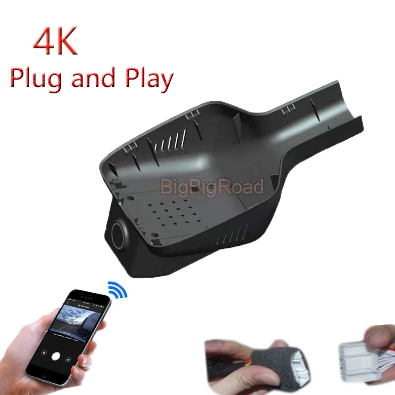 

4K Plug And Play For Hover Haval Great Wall Oula ORA Heimao Black Cat 2021 2022-2024 Car Wifi DVR Video Recorder Dash Camera