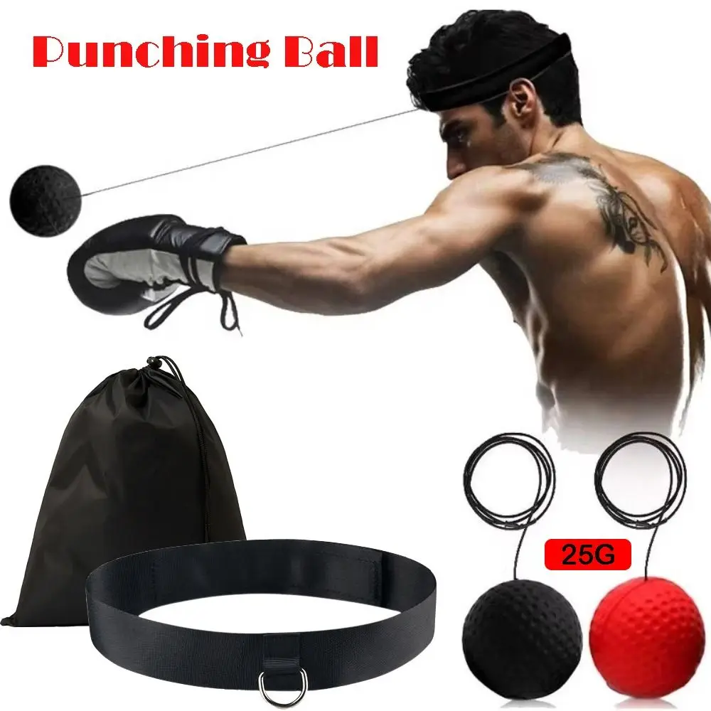 25g Reflex Punching Ball PU with Headband Reaction Punching Ball Improve Speed Boxing Training Ball