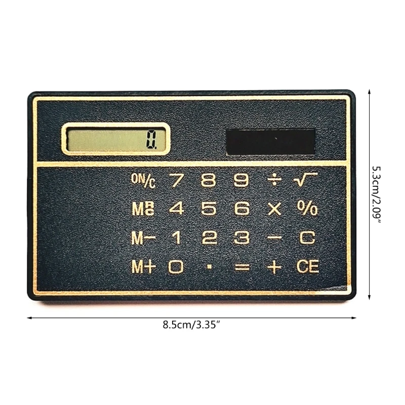 Mini Solar Powered Calculator 8 Digit Display 8.5x5.3cm Portable Basic Standard Calculator for Business Office School