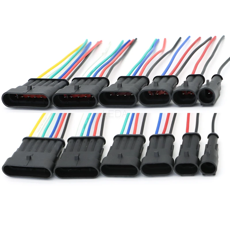 1Set Male Female Plug with Wire 1P 2P 3P 4P 5P 6P Way Waterproof Electrical Auto Connector Cable Harness for Car Motorcycle