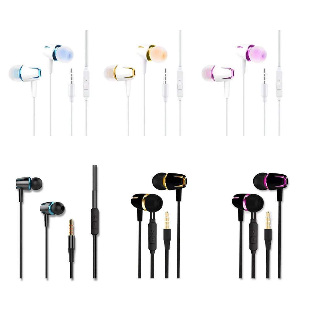 Wired Headphones 3.5mm Sport Earbuds Earphones Premium Noise Cancelling In-ear Earphone Headset With Mic Compatibility With All