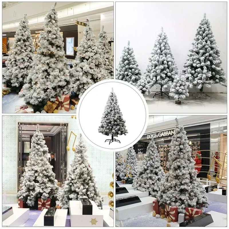 PVC Snow Velvet Simulation Artificial Christmas Tree with Metal Base Family Party Christmas Decoration 120cm to 180cm