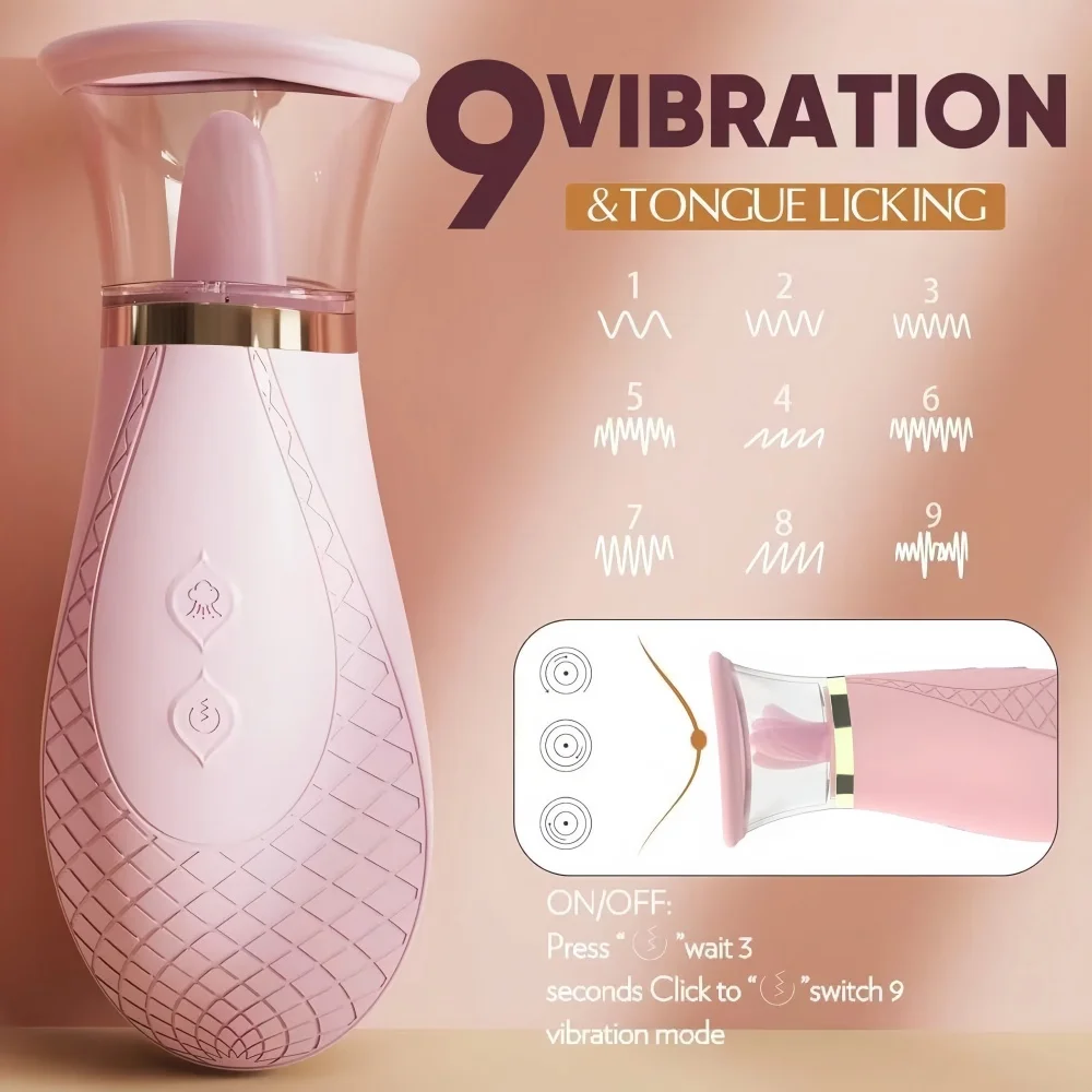 Clitoral Sucking Vibrator with 9 Lick and 3 Suction Mode Quick Orgasm Clit Tongue Stimulator Nipples MassagerSex Toys for Women view 4