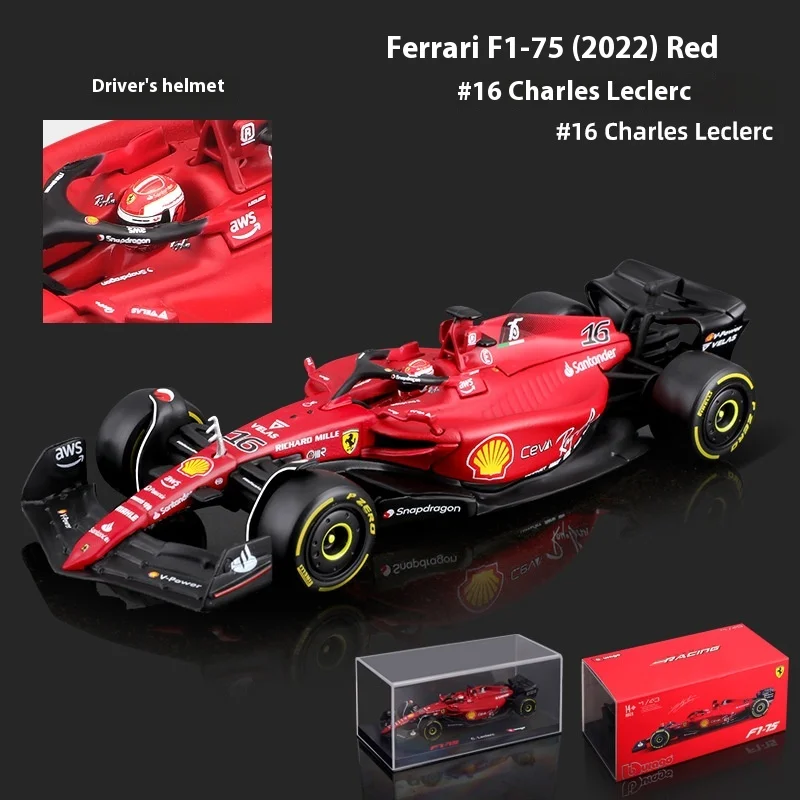 Bburago Ferrari 1:43 F1-75 full-size simulation formula racing alloy car model ornaments car model collection toy gifts