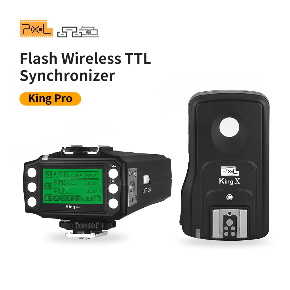 Pixel King Pro Wireless Radio Flash TTL Trigger and Receiver for Nikon Sony DSLR Camera High Speed Flash