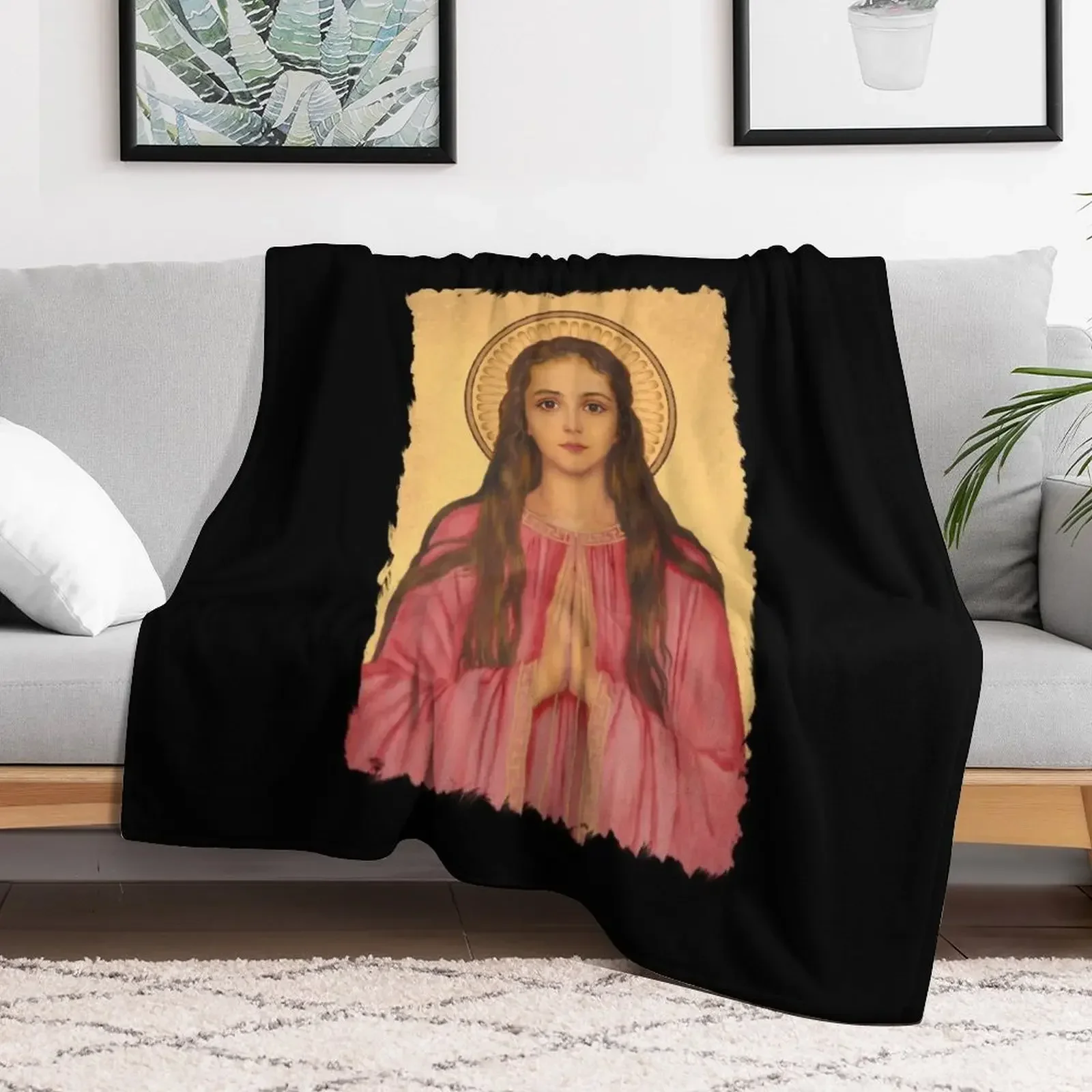 

Saint Philomena of Rome Throw Blanket Decorative Sofas Luxury Designer Blankets