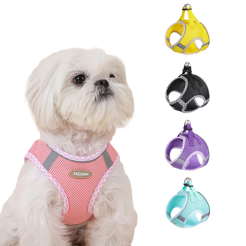 

Шлейка для собак для кошек, регулируемая шлейка для маленьких собак и поводок, комплект дышащего жилета для мопса, чихуахуа, бульдога, аксессуары для собак