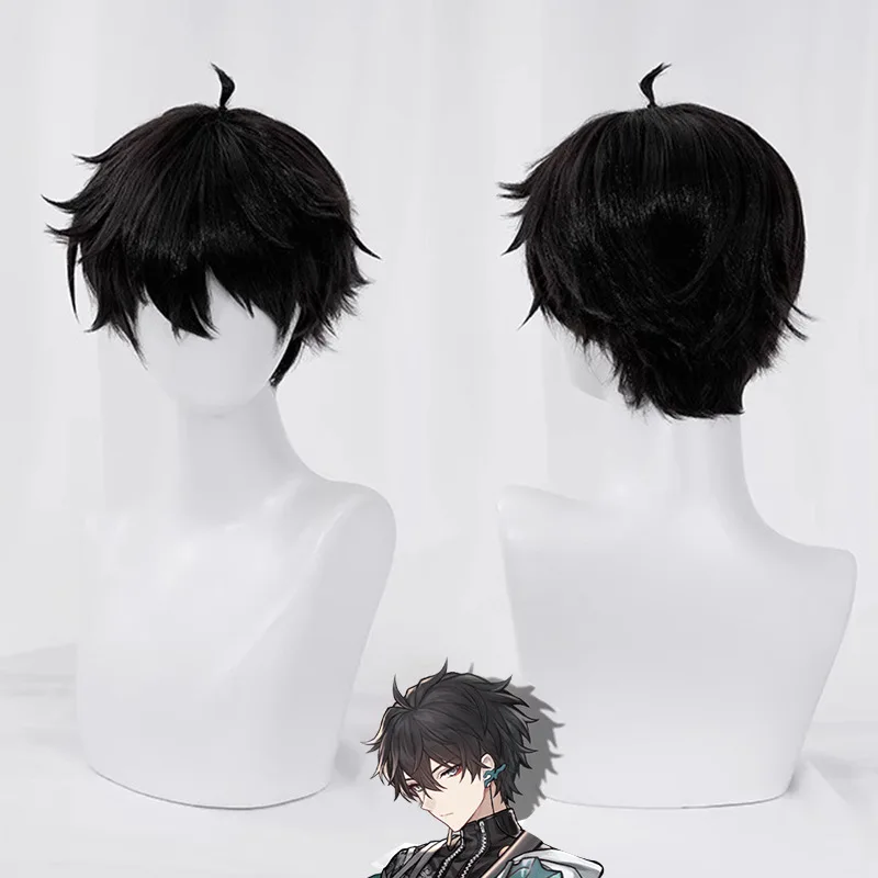 

Short Black Synthetic Wig for Women Cosplay Party Halloween Heat Resistant Costume Wigs Natural Look