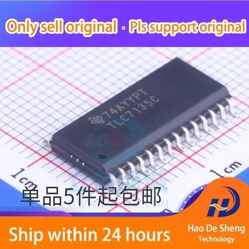 10PCS/LOT TLC7135CDWR SOP-28 TLC7135C  Converter IC New Original In Stock