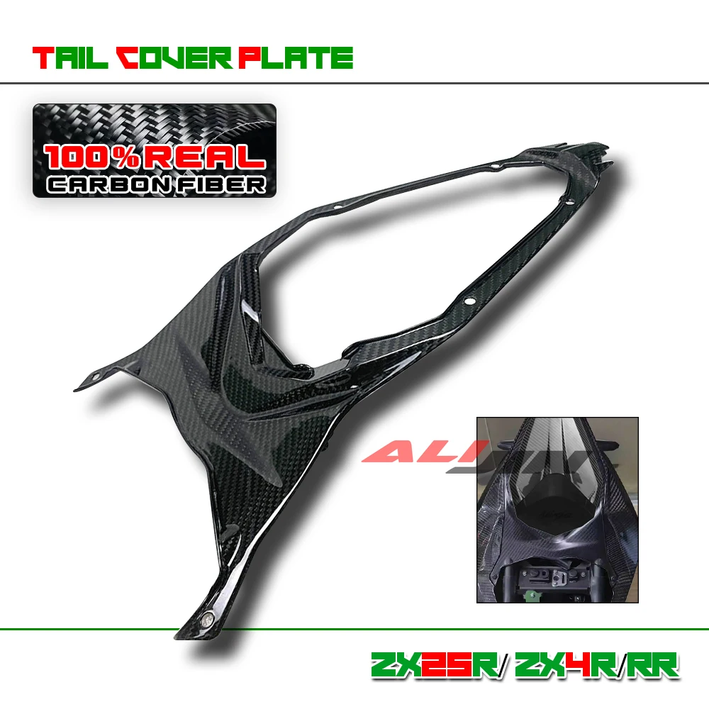 Real Dry Carbon Fiber For KAWASAKI ZX25R ZX4R ZX-4RR Ninja 4R 2020-2024 Motorcycle Rear Passenger Tail Plate Cover Fairing Panel