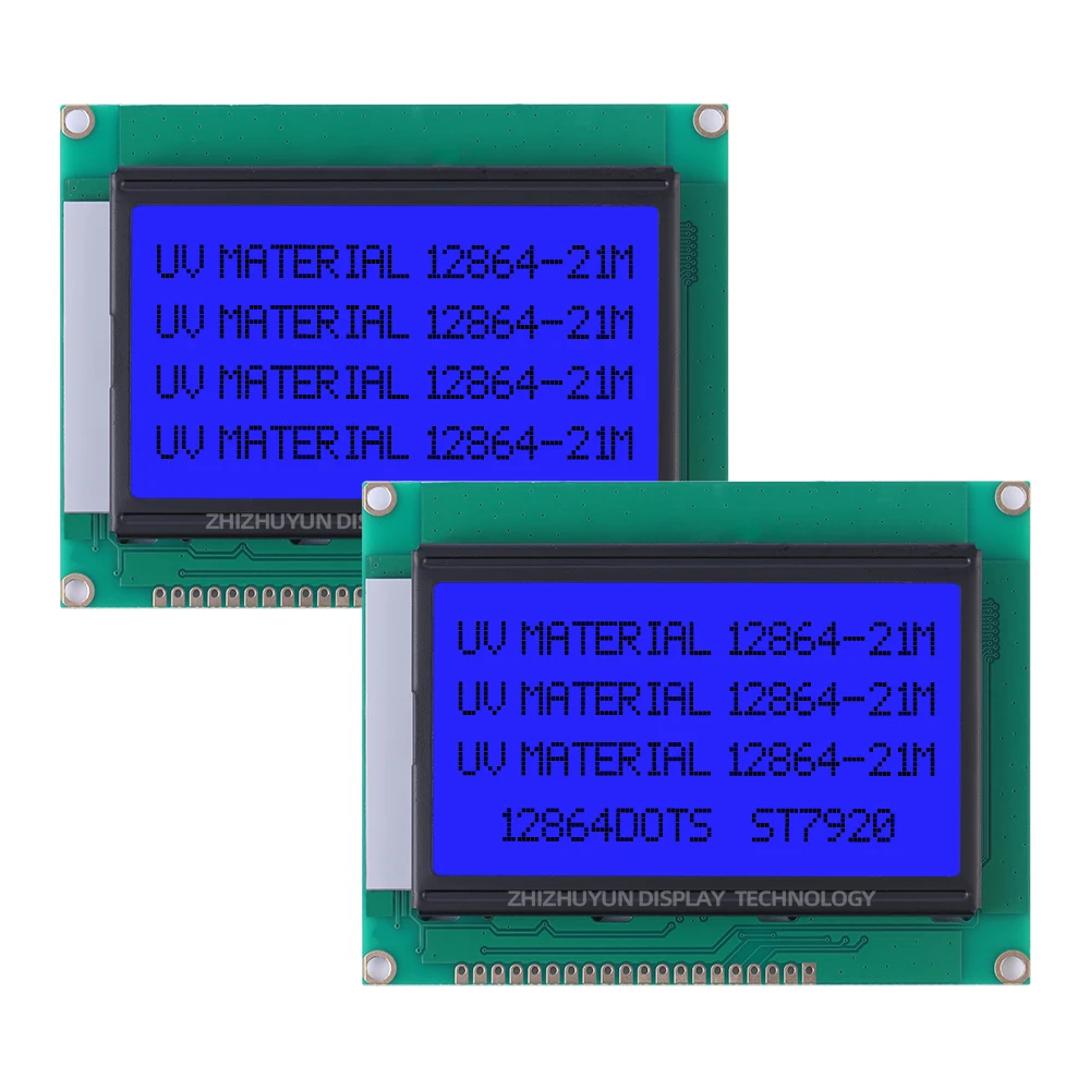 Stable Supply Of 12864-21M UV Material English LCD Screen With Yellow And Green Screen, Original ST7920 93Mm*70Mm