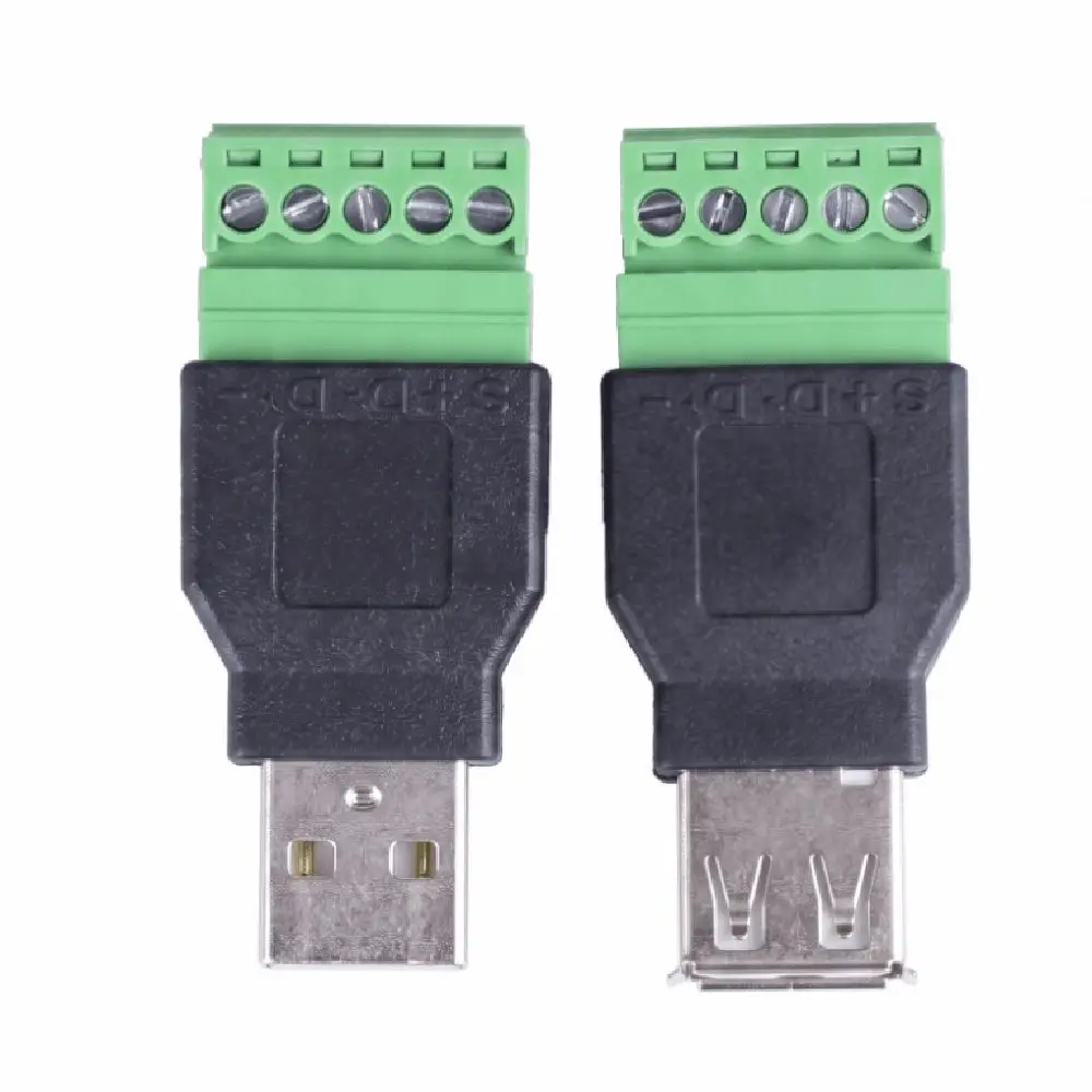 With 5 Pin Screw USB Connector Type a Male/Female 5 Pin USB Plug With Shield Solderless 5 Pin Screw Terminal Keyboard