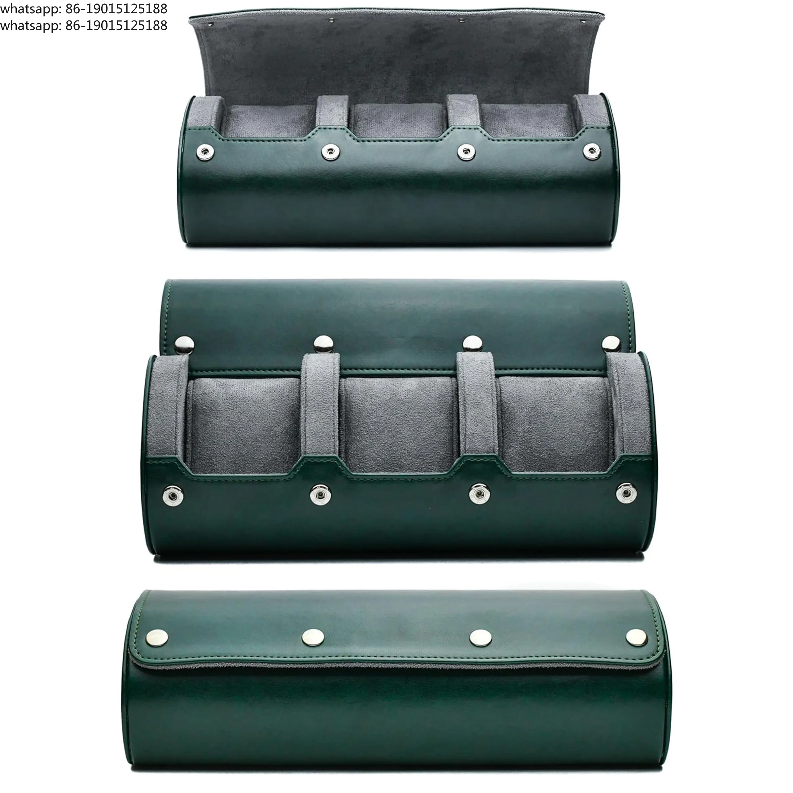 Travel Case ,6 Slot Watch Roll Travel Case Organizer Display - PU Leather  Case - Watch Organizer  for Men & Women
