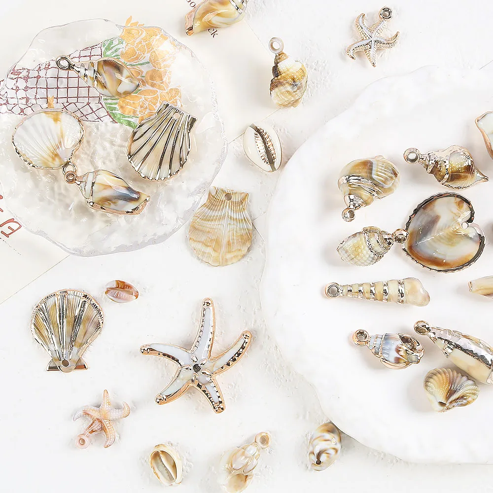 

5pcs Acrylic Shell Charms Beach Conch Pendants For Jewelry Making Diy Boho Bracelet Necklace Earrings Accessories
