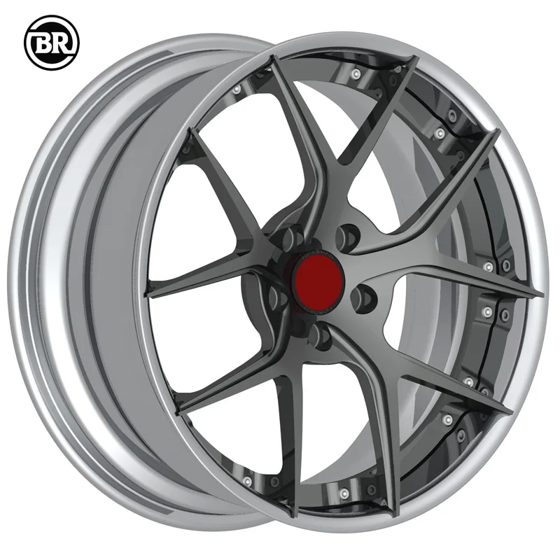 Borui Customized 2-Piece Forged Racing Car Wheels Alloy 5x112 5x120 5x114.3 5x1143 Fit E90 F30 For Mercedes W464 W213 Car Wheel