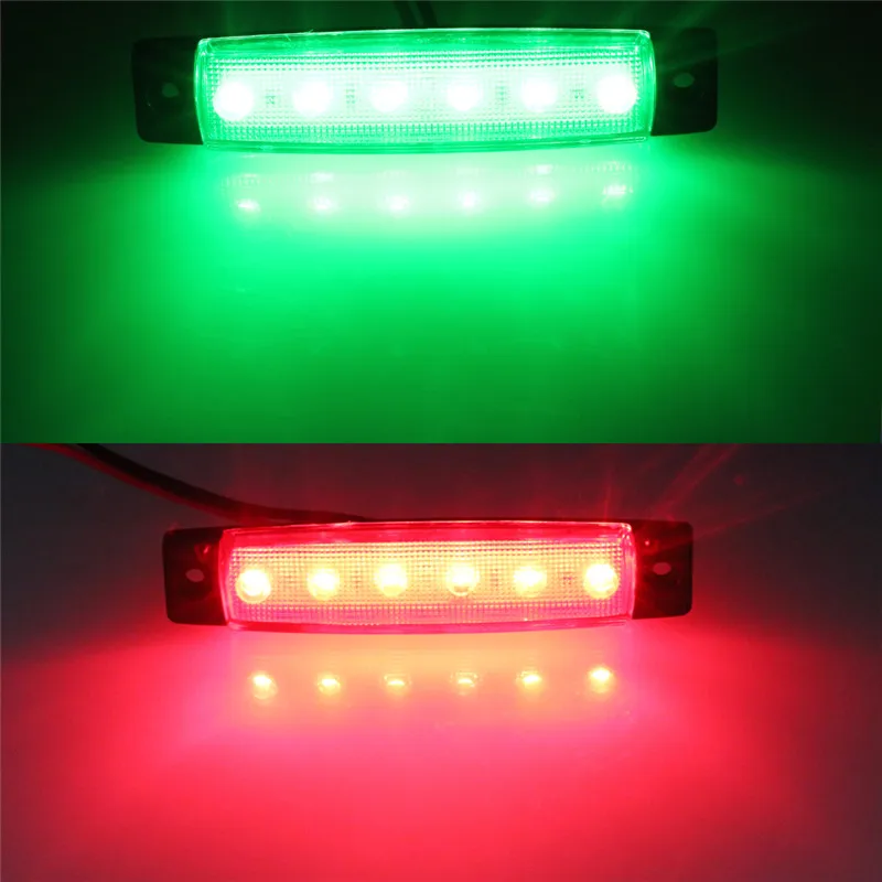 Universal 1Pcs 6LED Side Marker Indicator Light Brake Signal Lamp For Car Bus Truck Trailer Lorry Blinker Light 12V 24V Lighting