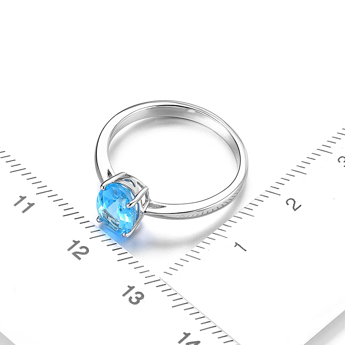 Voorraadopruiming Natuurlijke Blauwe Topaz Sterling Zilveren Ring 1.51 Karaat Echte Edelsteen Eenvoudige Stijl Fijne Sieraden Voor Vrouwen