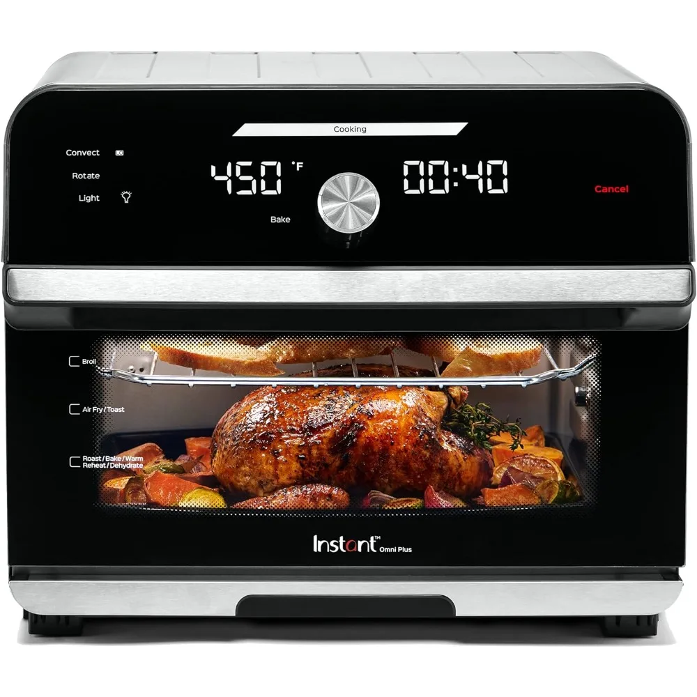 

Omni Plus 19QT/18L Toaster Oven Air Fryer, 10-in-1 Functions, Fits 12" Pizza, Crisp, Broil, Bake, Roast, Toast, Warm, Convection