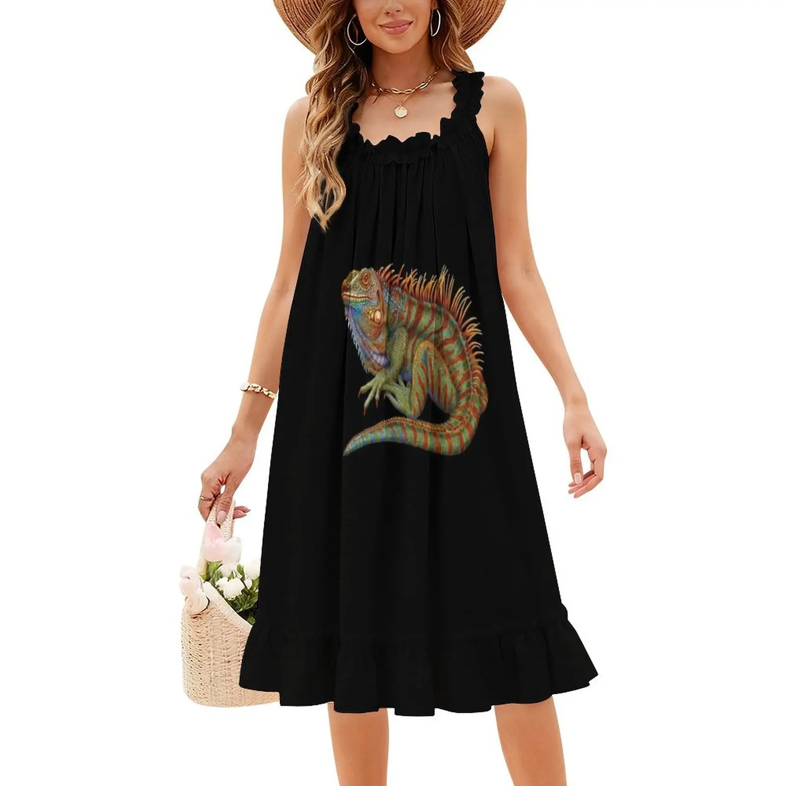 فستان حفلات نسائي من Iguana ملابس خروج عصرية مطبوعة ملابس النادي للإناث Iguana Lizard الزواحف السحالي الحيوانات الأليفة فستان نسائي #4