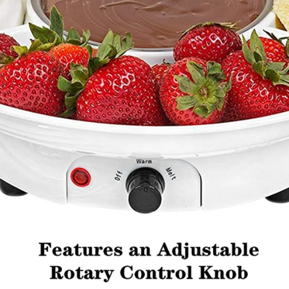 

ABUH-Chocolate Fondue Maker Electric Chocolate Melting Pot Set Candy Maker Dessert Cheese Fountain Boiler With EU Plug