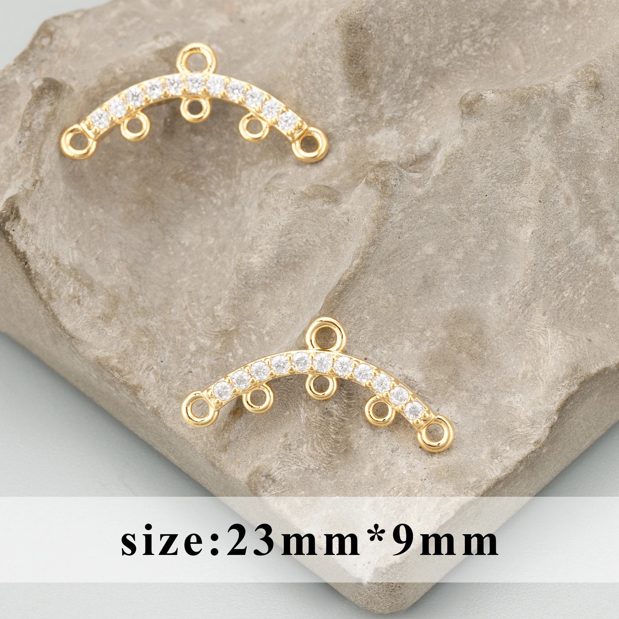 GUFEATHER، 10 قطعة/الوحدة، MG20، إكسسوارات مجوهرات، مطلي بالذهب عيار 18 قيراط، نحاس، زركون، سحر، خواتم، موصل ذاتي الصنع، صنع المجوهرات #5