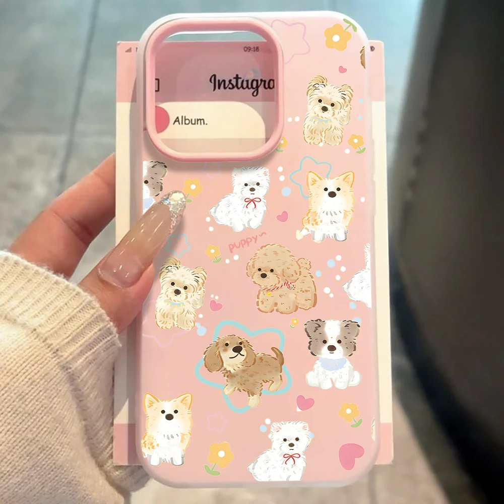 Für Xiaomi 11 Lite 5G 14T Pro 15T Pro 17 Pro Max Niedliche Welpen-Kunst-Hundehülle Stoßfeste Bonbonfarben Silikon-TPU-Schutzhülle – Detail 5