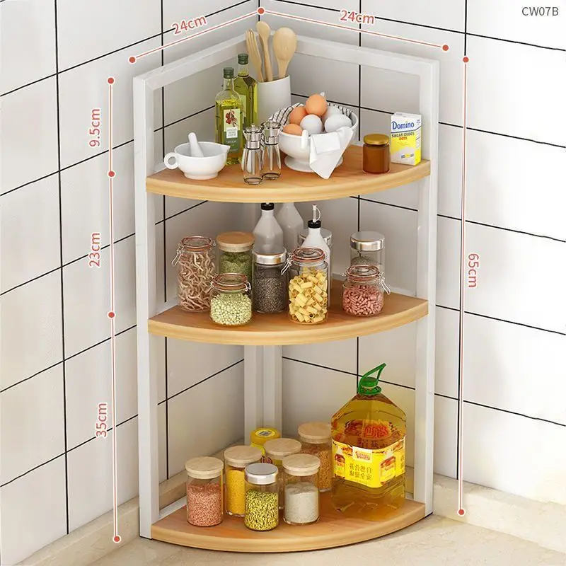 Kitchen Corner Storage Rack Table Top Triangle Shelf Household Seasoning Bottle Storage Holder Oil Salt Vinegar Storage Rack