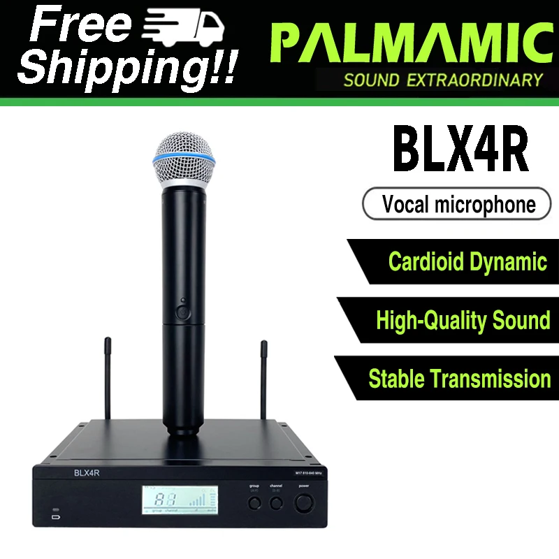 

BLX4R Metal Body Microphone Performance UHF Handheld Mic Karaoke Stage Vocal System Wireless Dynamic Microphone