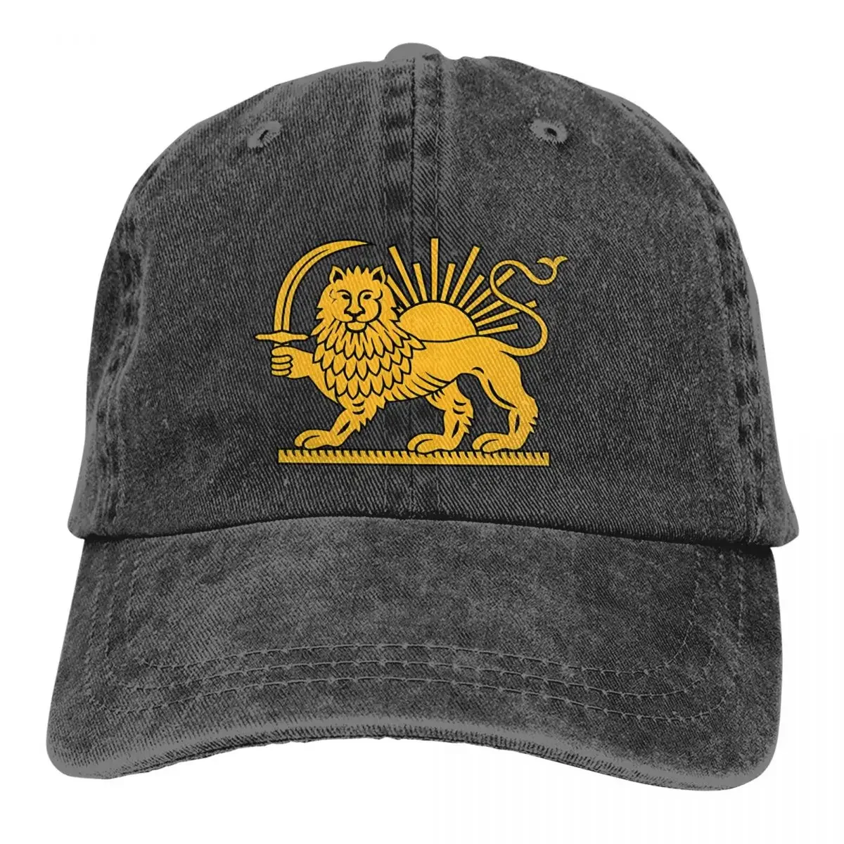 Pure Color Cowboy Hats Iranian Lion Sun Symbol Persia Women's Hat Sun Visor Baseball Caps National Flag Peaked Trucker Dad Hat