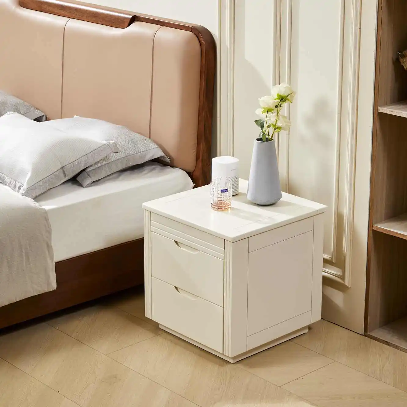 hidden compartment solid wood Chinese storage locker simple card bedside table