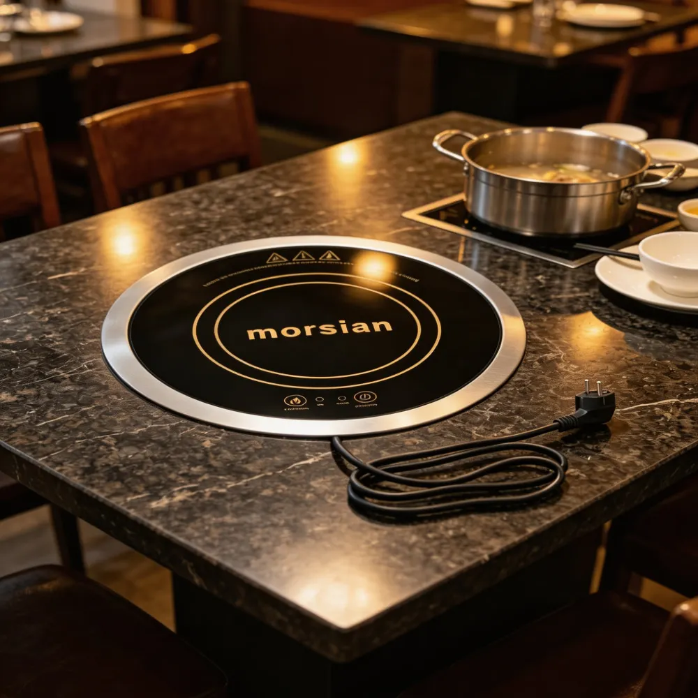 220V 1200W Round Built-in Induction Cooker Ceramic Hot Plate For RV Caravan Motorhome Yacht Boat Marine Camping Kitchen Cooking
