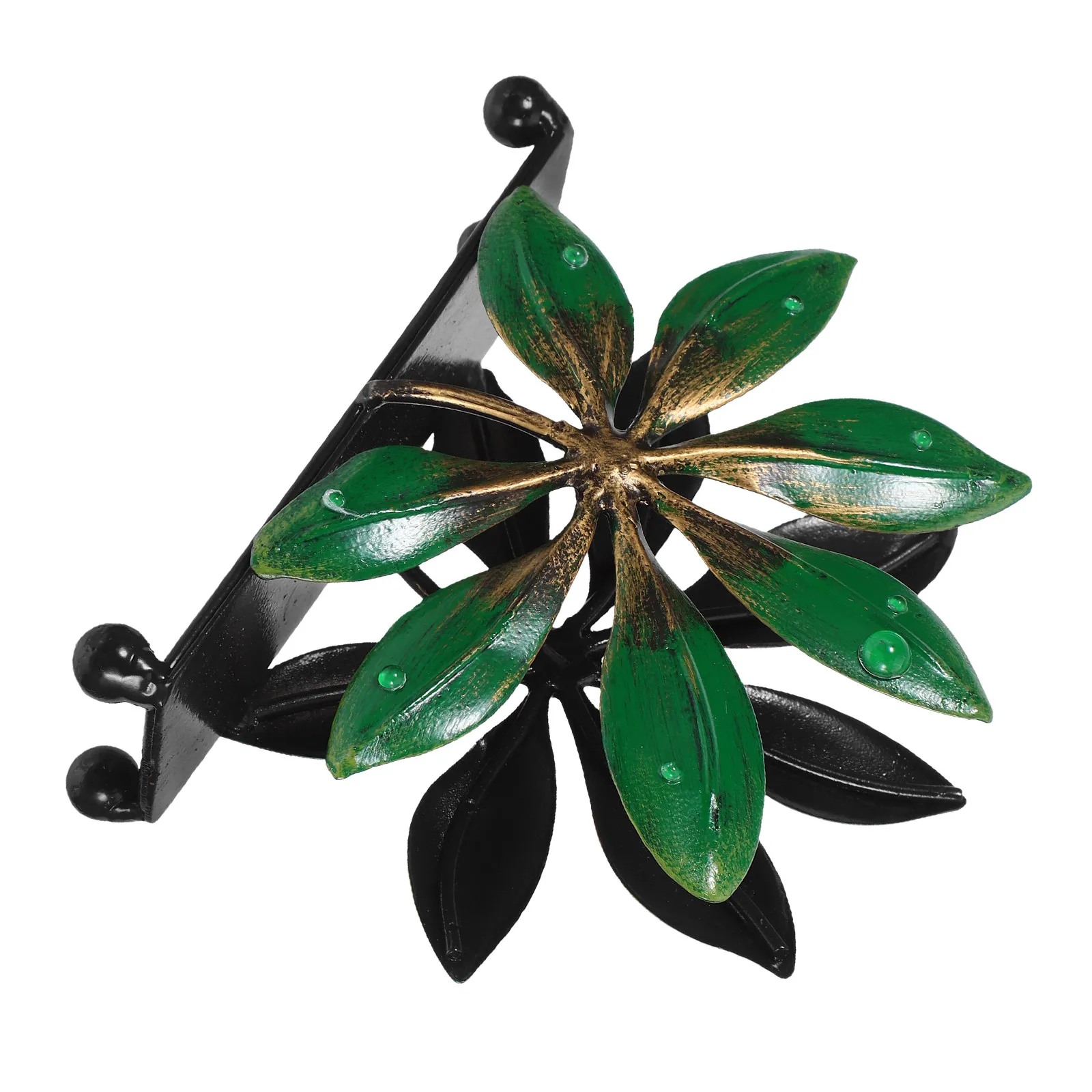 Freestanding Leaf-Shaped Napkin Holder Metal Rustic Tabletop Napkin Dispenser for Dining Table Centerpiece Wedding Party Decor view 3