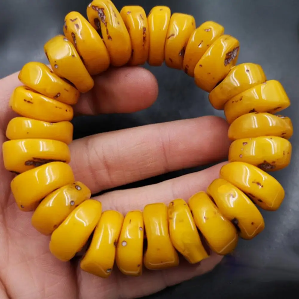 Jewelry Accessory Fashion Bracelet Gift Natural Amber Beeswax Abacus Beaded Hand Gift